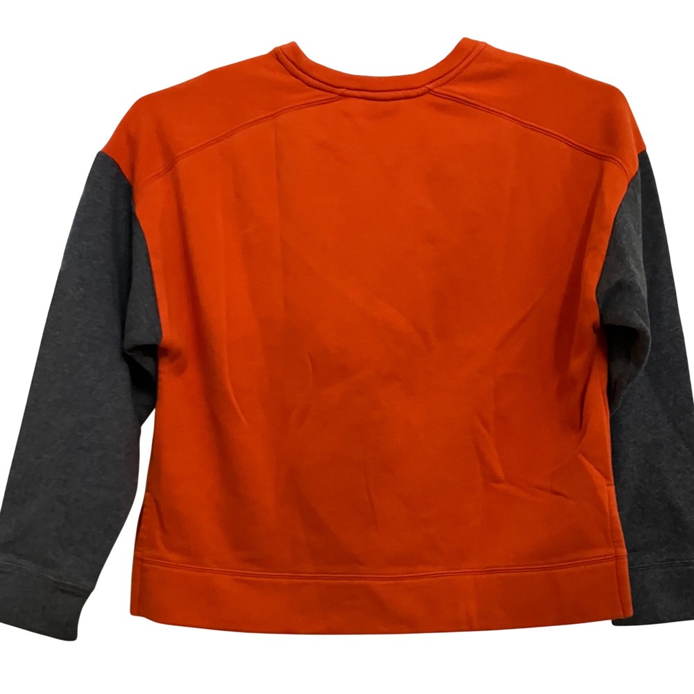 Nike Sweatshirt Mens Large Orange Gray Colorblock Crewneck Fleece Pullover - Picture 2 of 6